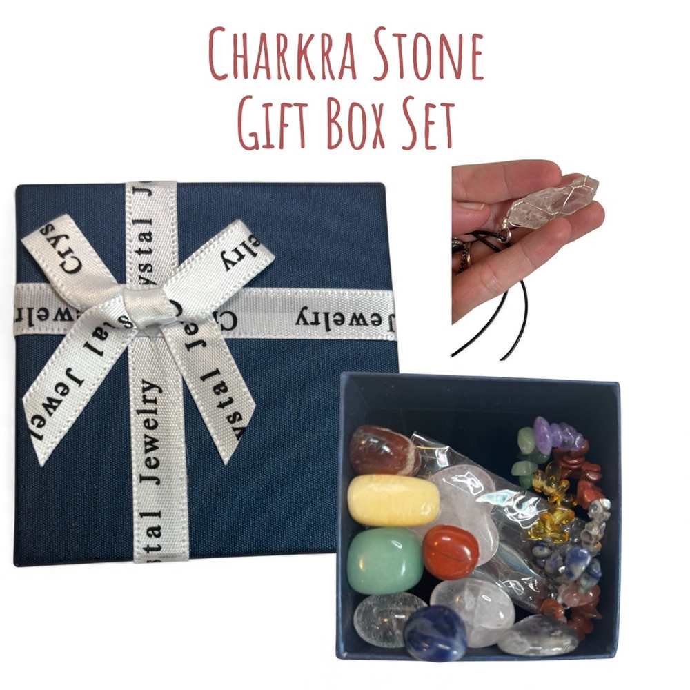 NWOT Chakra Stone Gift Box Set – Healing Crystals, Bracelets & Necklace
